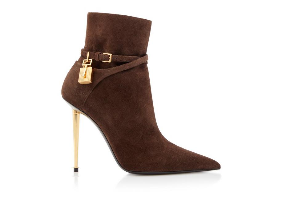 SUEDE LEATHER PADLOCK ANKLE BOOT A fullsize