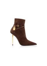 SUEDE LEATHER PADLOCK ANKLE BOOT A thumbnail
