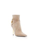 SUEDE LEATHER PADLOCK ANKLE BOOT B thumbnail