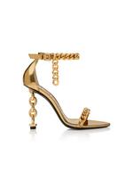 MIRROR LEATHER CHAIN HEEL ANKLE STRAP SANDAL A thumbnail