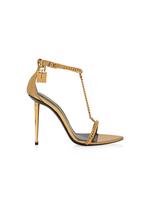 MIRROR LEATHER PADLOCK POINTY NAKED SANDAL A thumbnail