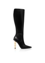 LEATHER CHAIN HEEL BOOT A thumbnail