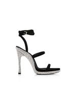 SUEDE LEATHER AND CRYSTAL STONES OPANKA ANKLE WRAP SANDAL A thumbnail