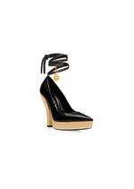 NAPPA LEATHER SCOOP ANKLE WRAP PUMP B thumbnail