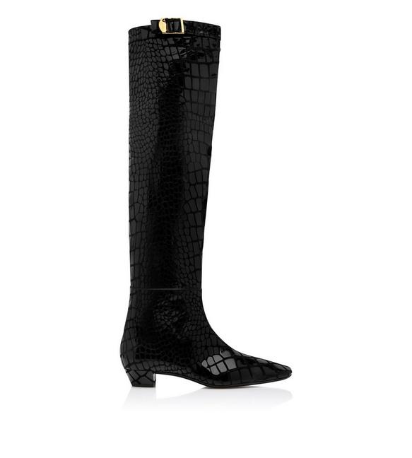 PRINTED LEATHER OVER THE KNEE BOOT A fullsize