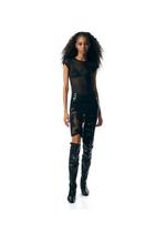 PRINTED LEATHER OVER THE KNEE BOOT G thumbnail