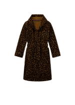 LEOPARD PRINTED TOWELLING COTTON ROBE A thumbnail