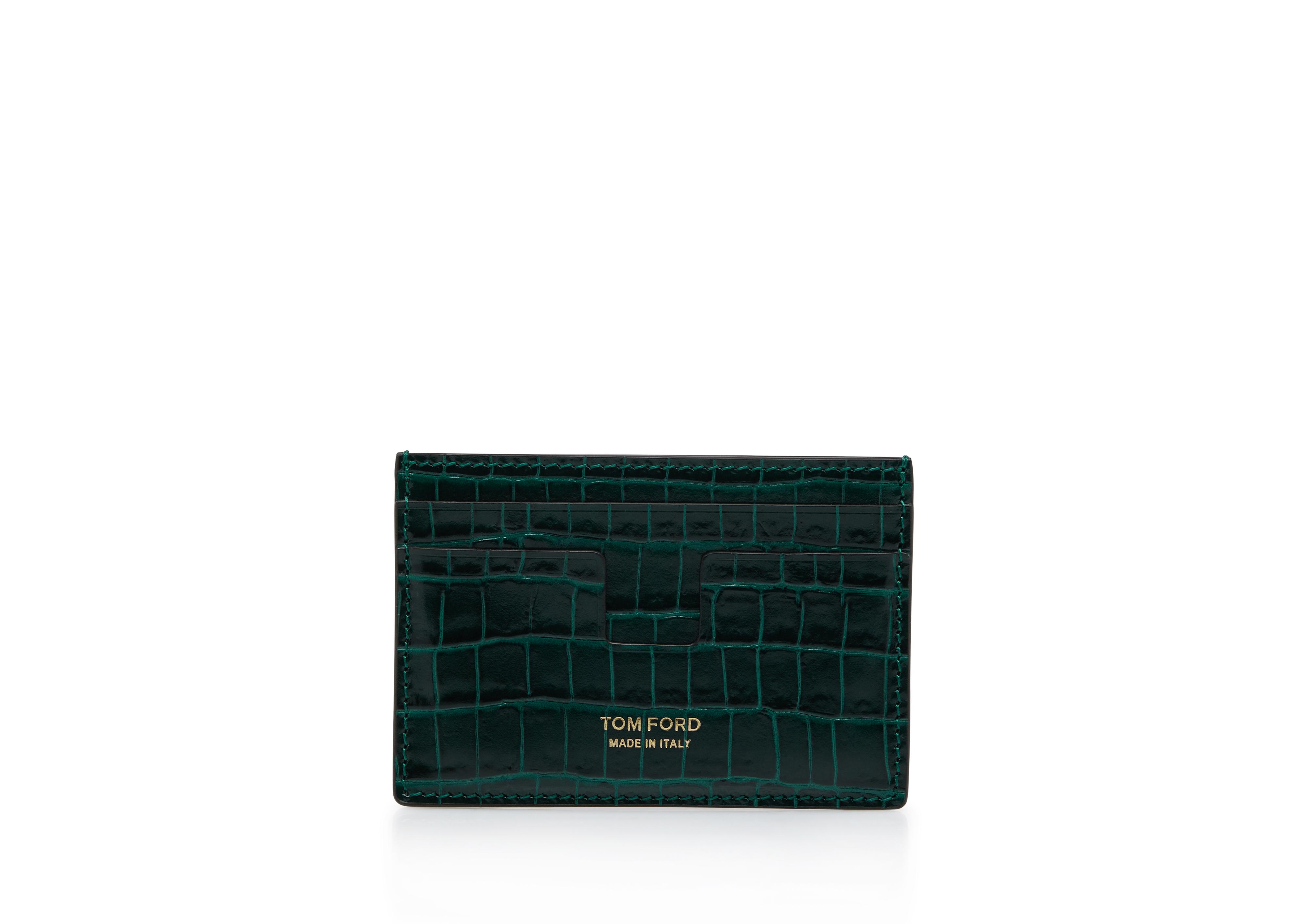 Tom Ford GLOSSY PRINTED CROC CLASSIC CARDHOLDER 