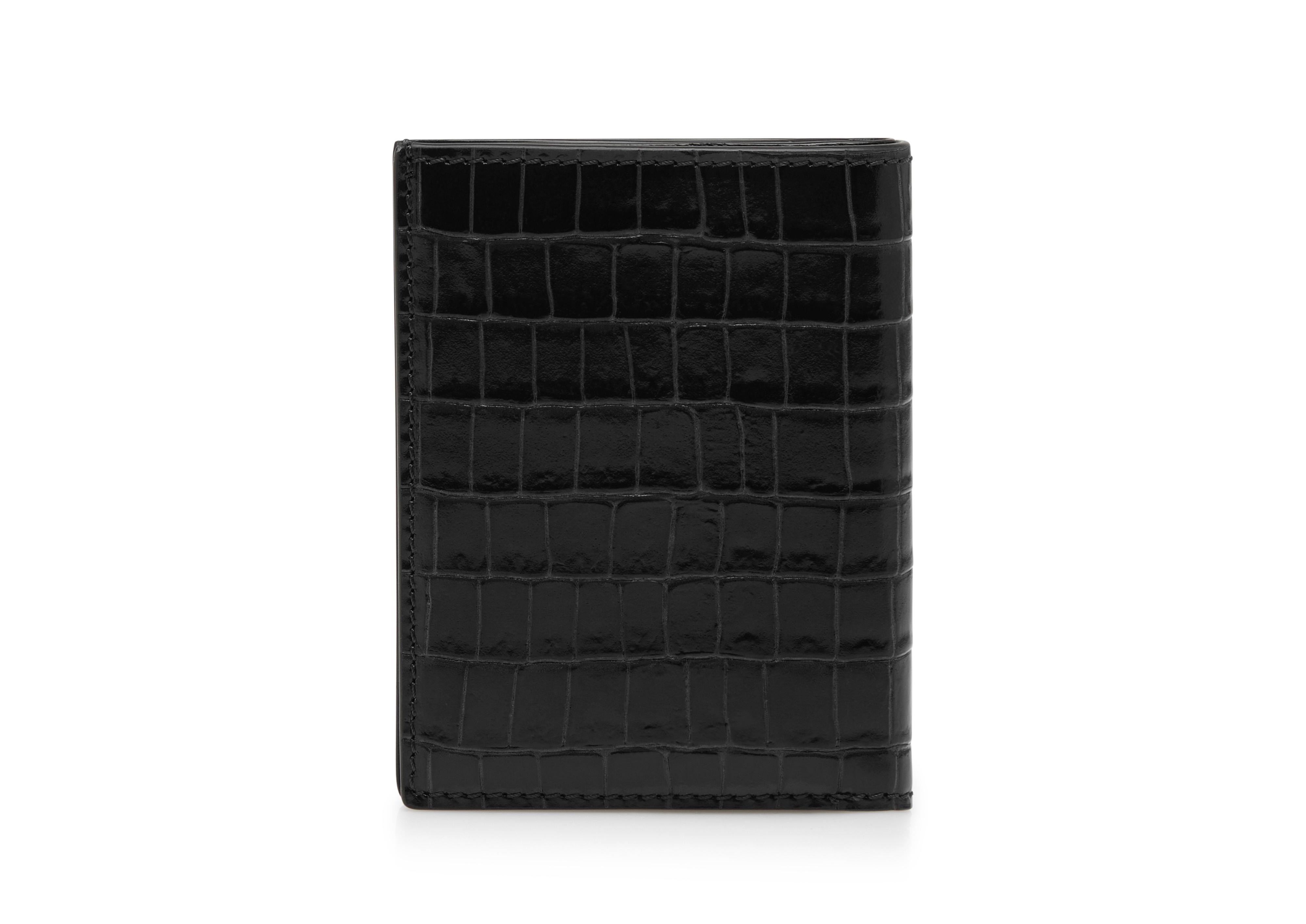 GLOSSY PRINTED CROC FOLDING CARDHOLDER C thumbnail