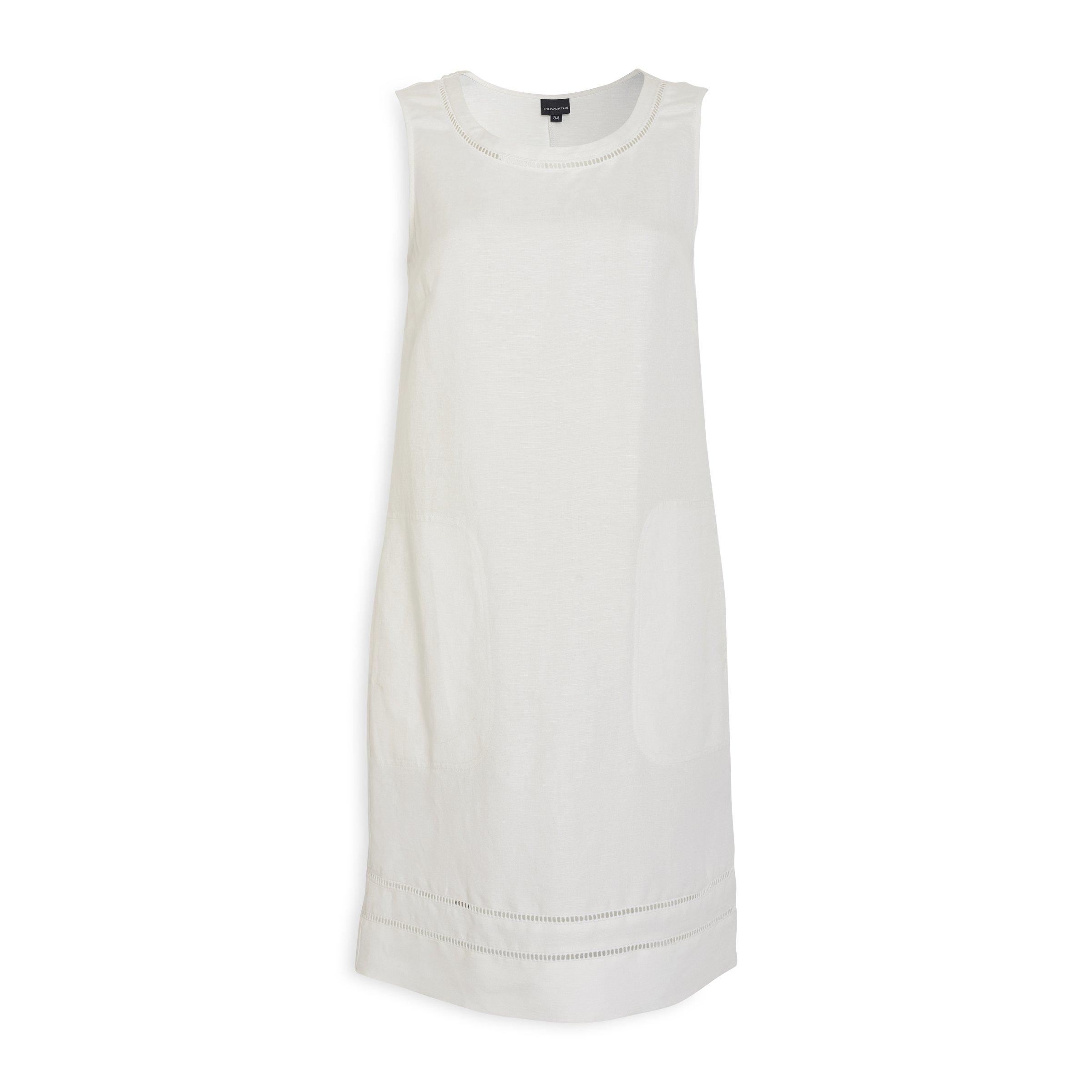 Buy Truworths White Linen Sheath Dress Online | Truworths