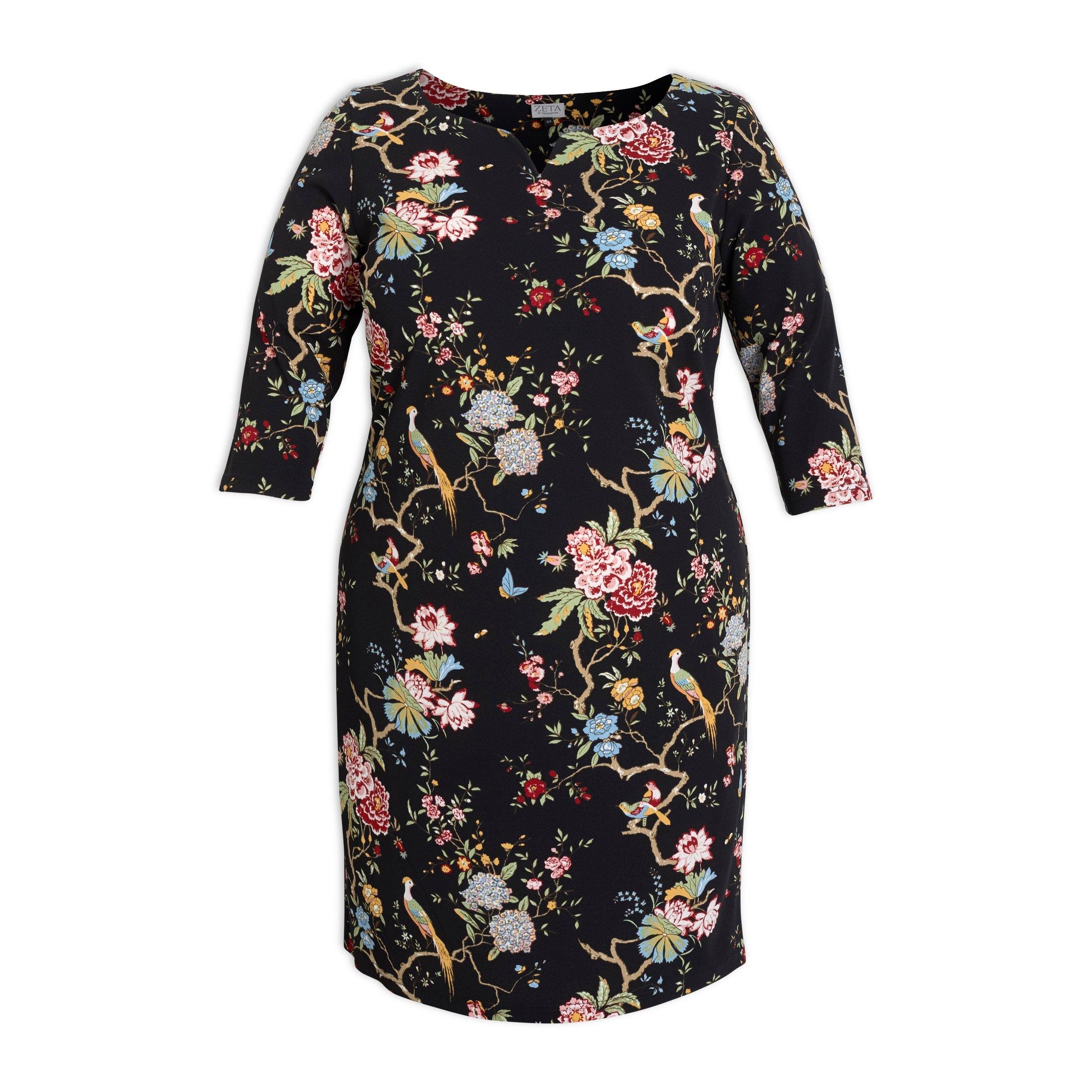 Buy Zeta Black Floral Sheath Dress Online | Truworths