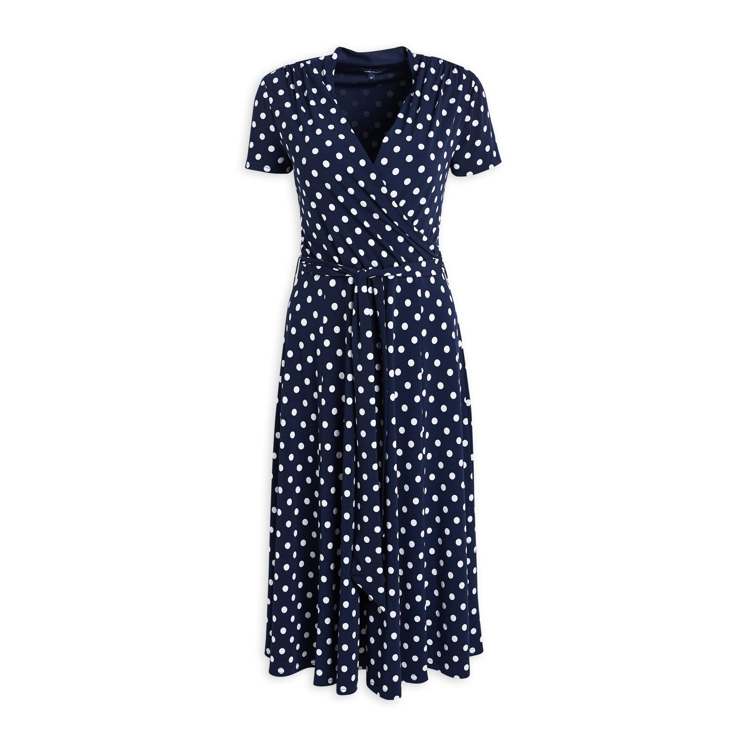 Navy & White Spot Dress