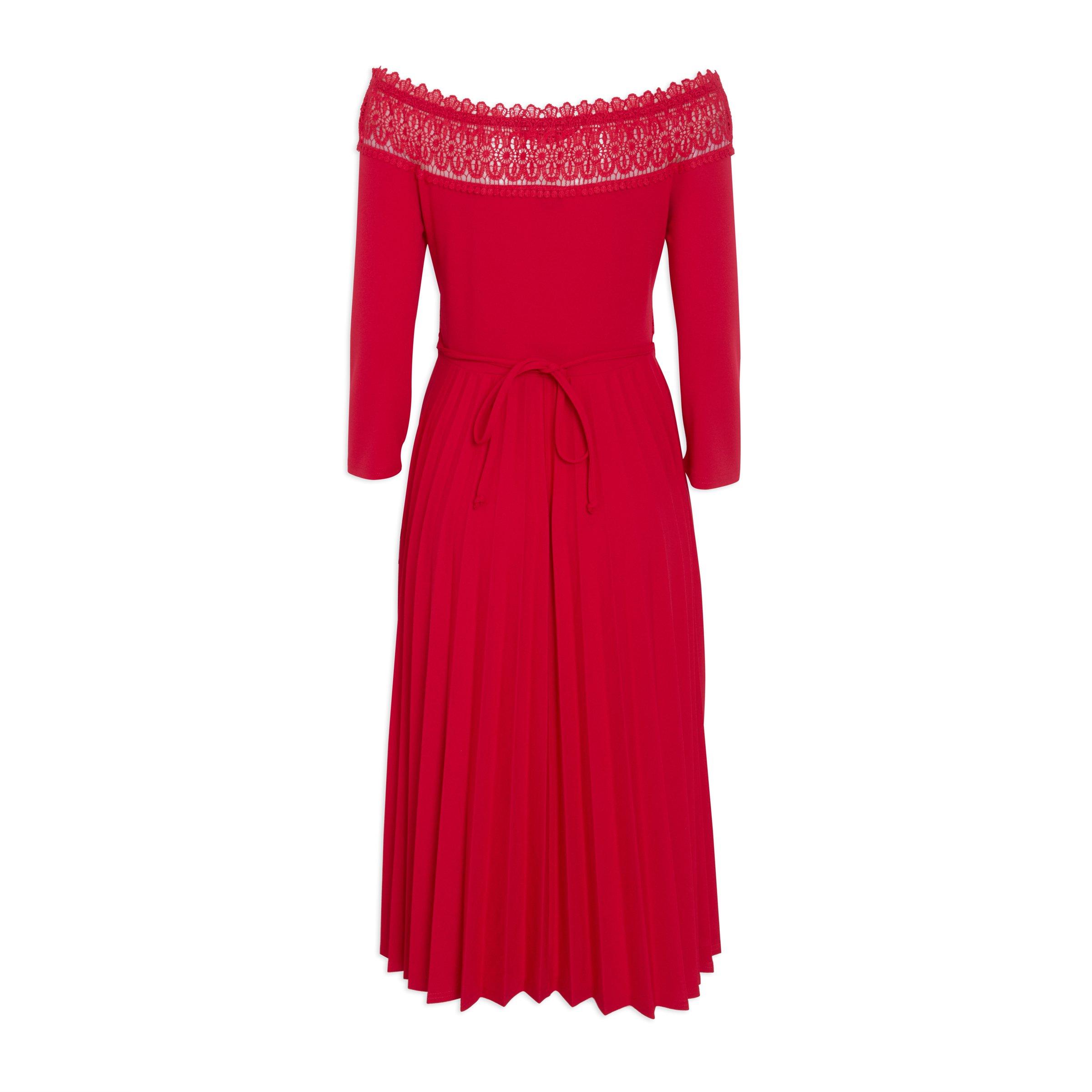 Buy Truworths Red Pleated Dress Online | Truworths