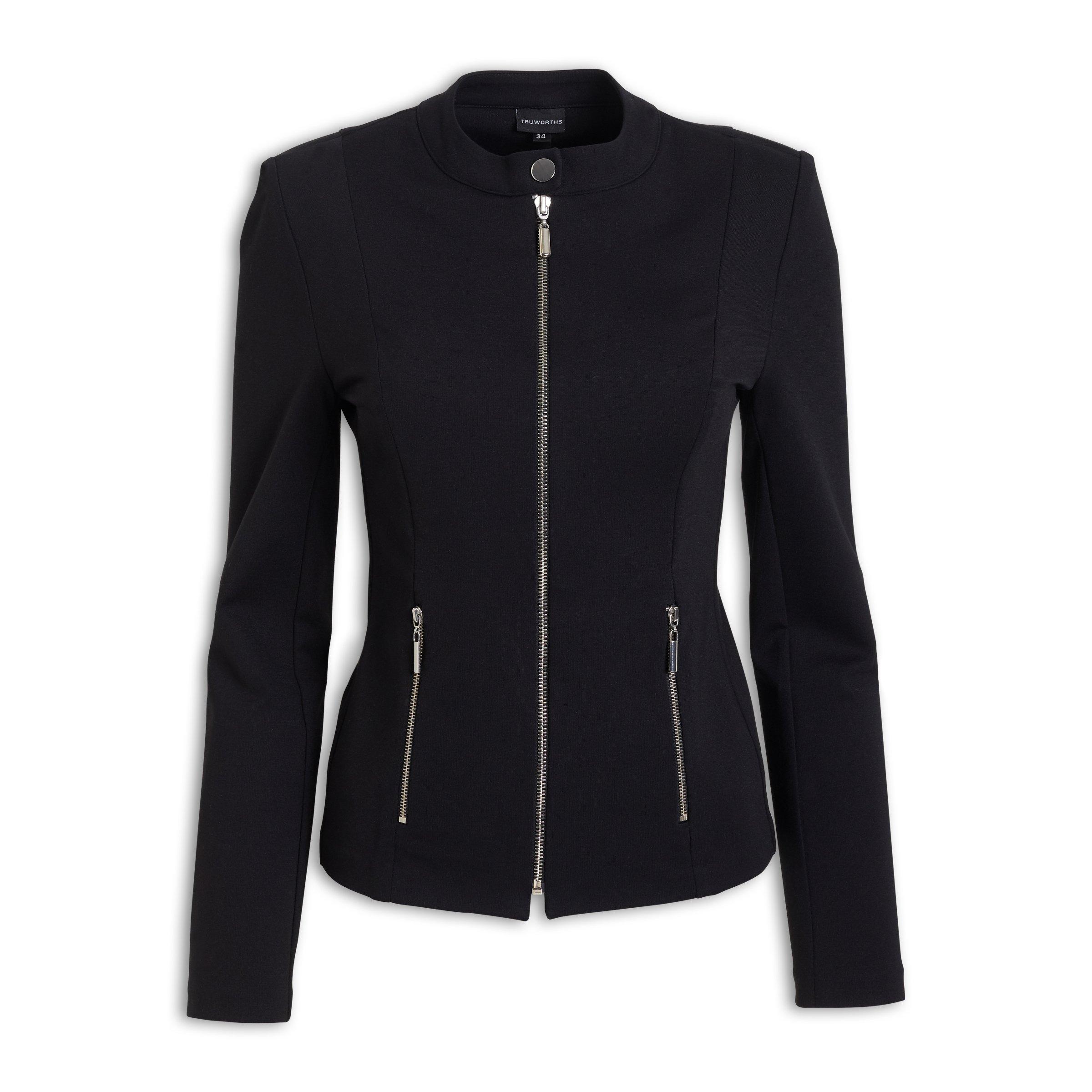 Buy Truworths Black Zip Retro Jacket Online Truworths