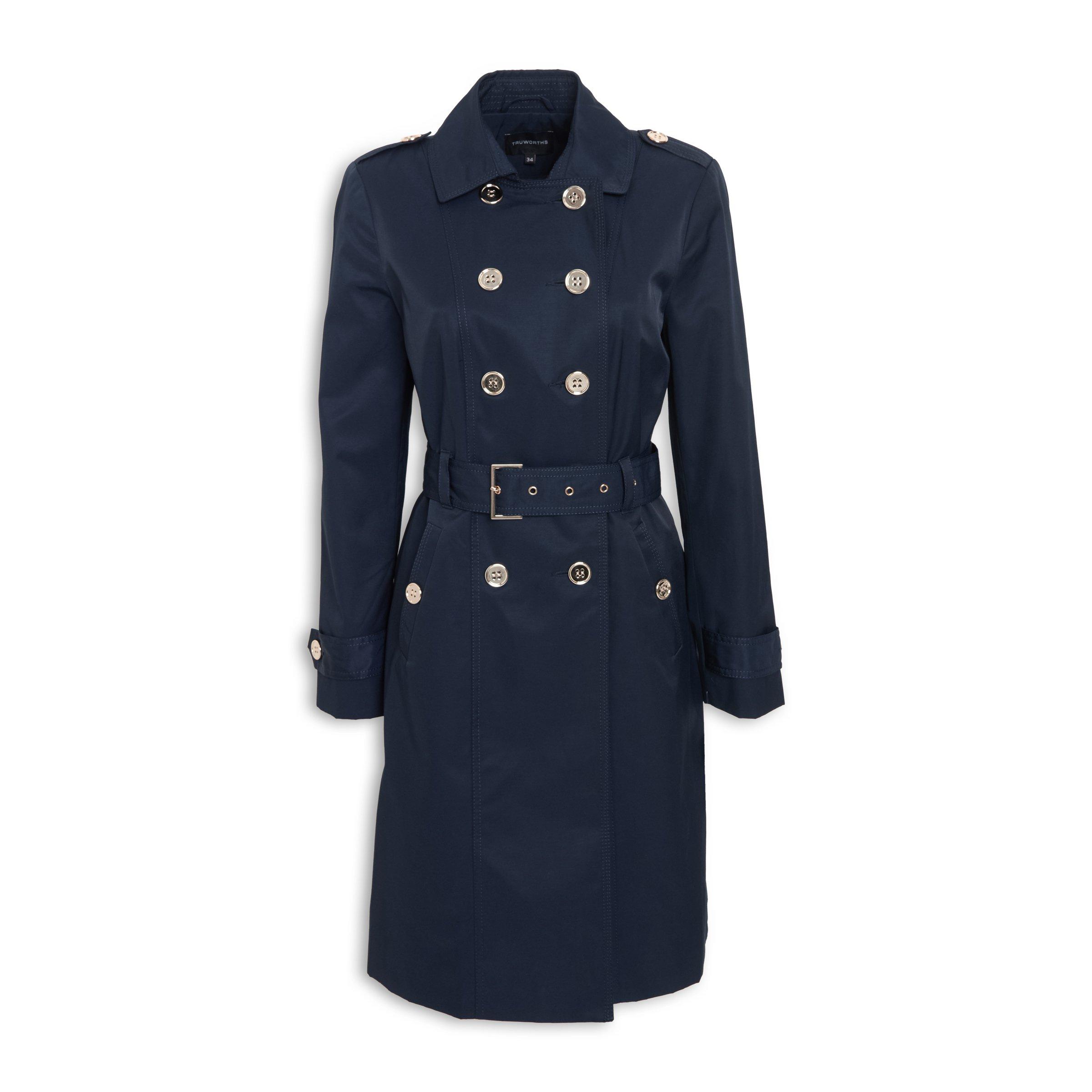 Buy Truworths Navy Trench Coat Online | Truworths