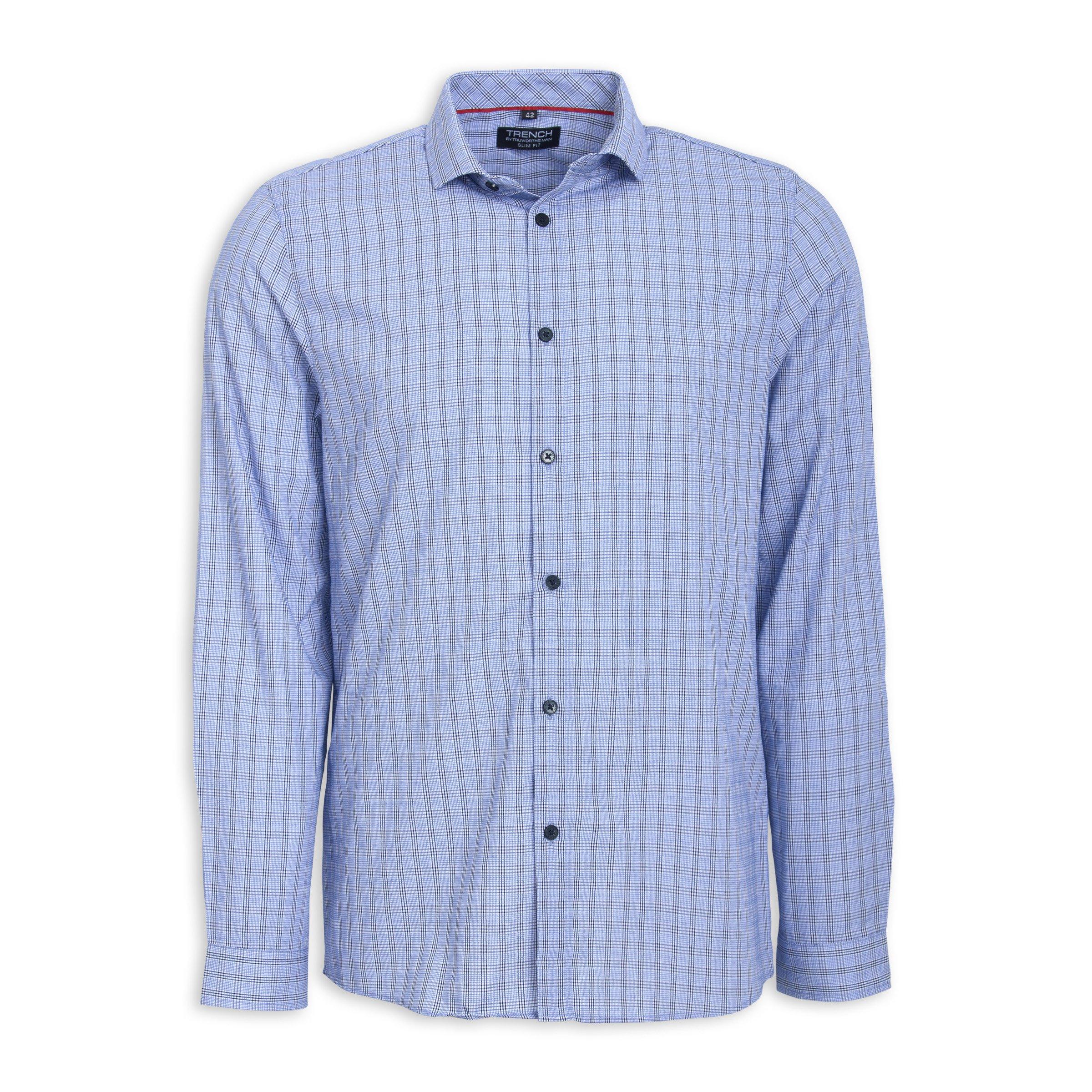 Buy Truworths Man Blue Check Slim Fit Shirt Online | Truworths
