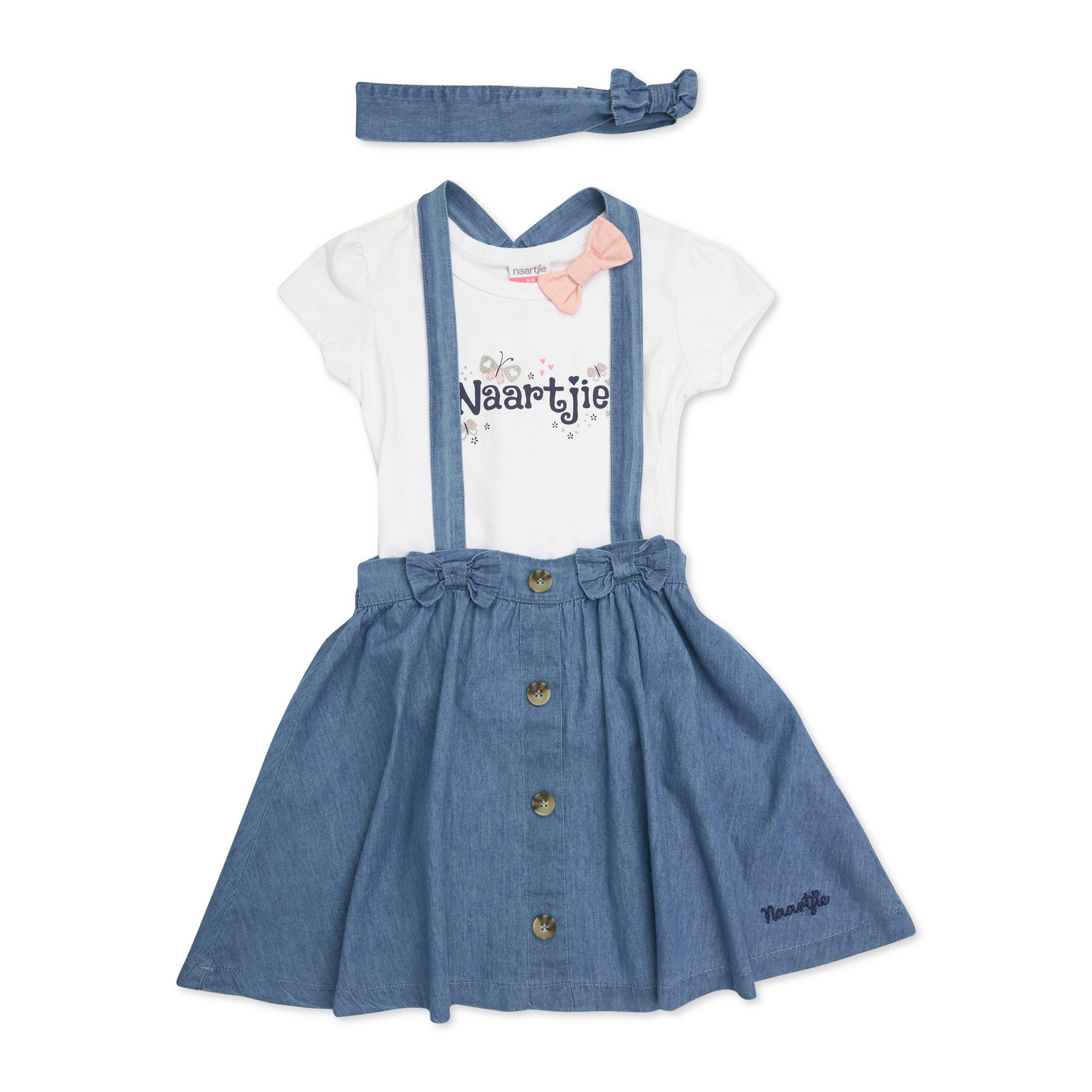 Buy Naartjie Kid Girl Denim Pinny Set Online Truworths