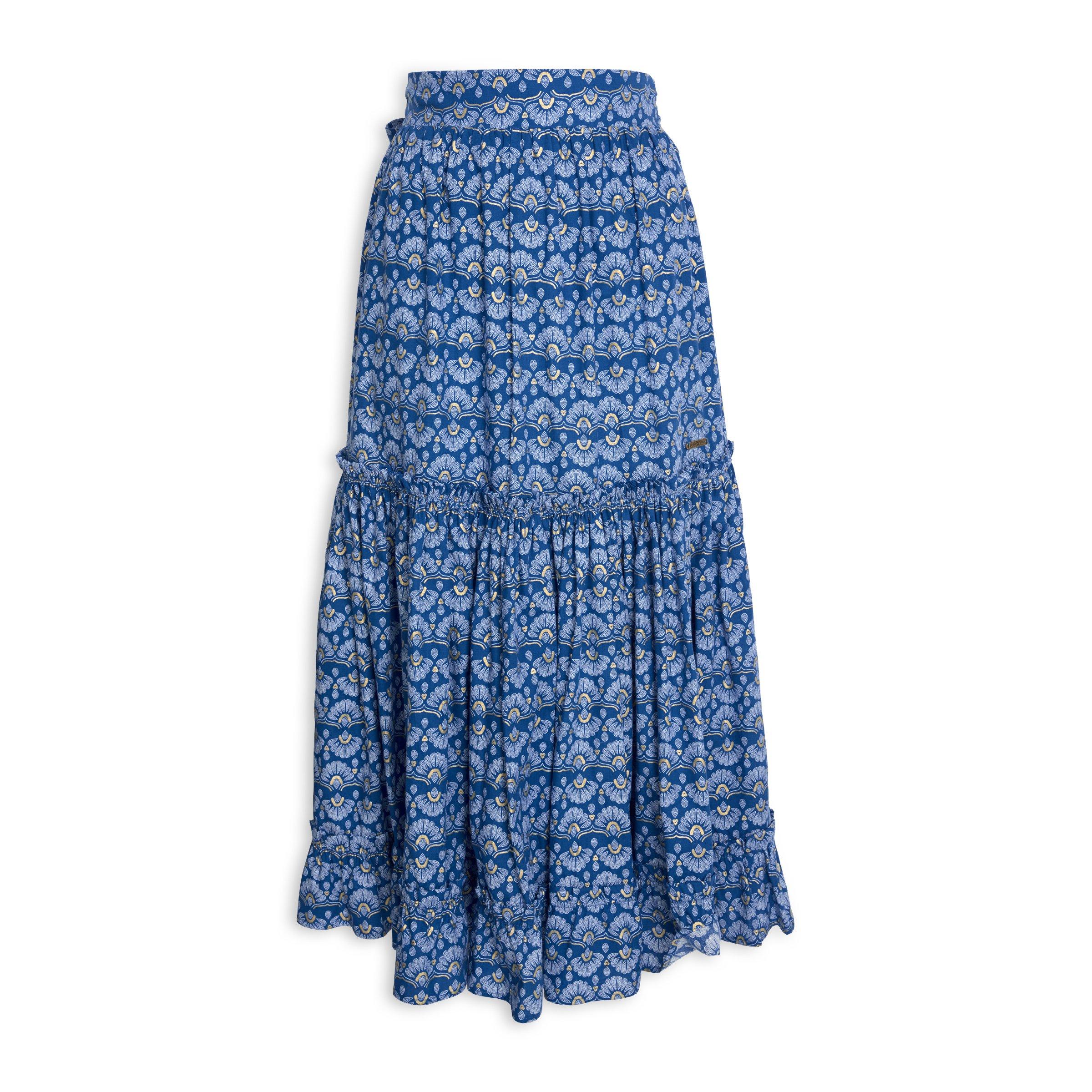 Blue Tiered Skirt