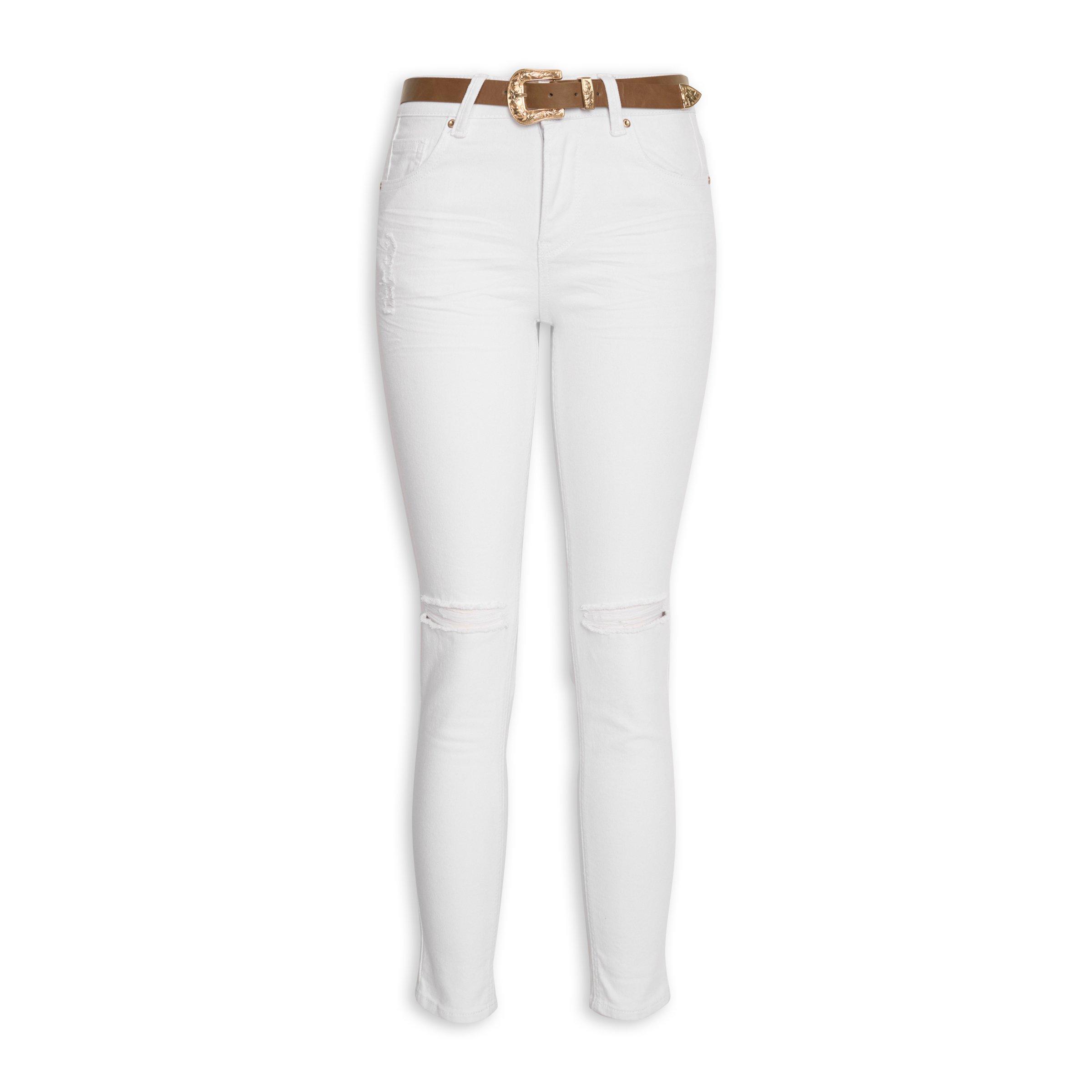 Buy OBR White Belted Skinny Jeans Online | Truworths
