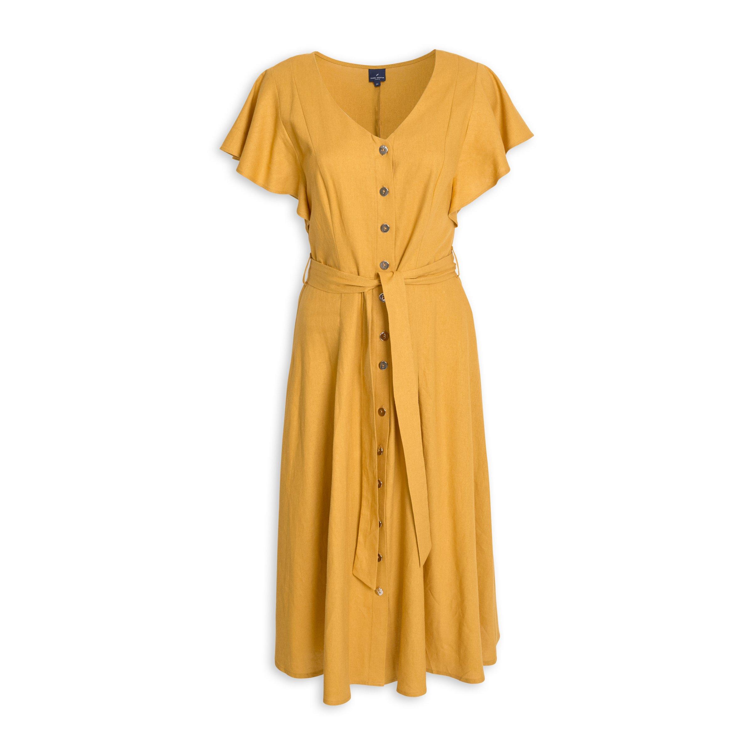 Buy Daniel Hechter Mustard Linen Dress Online | Truworths