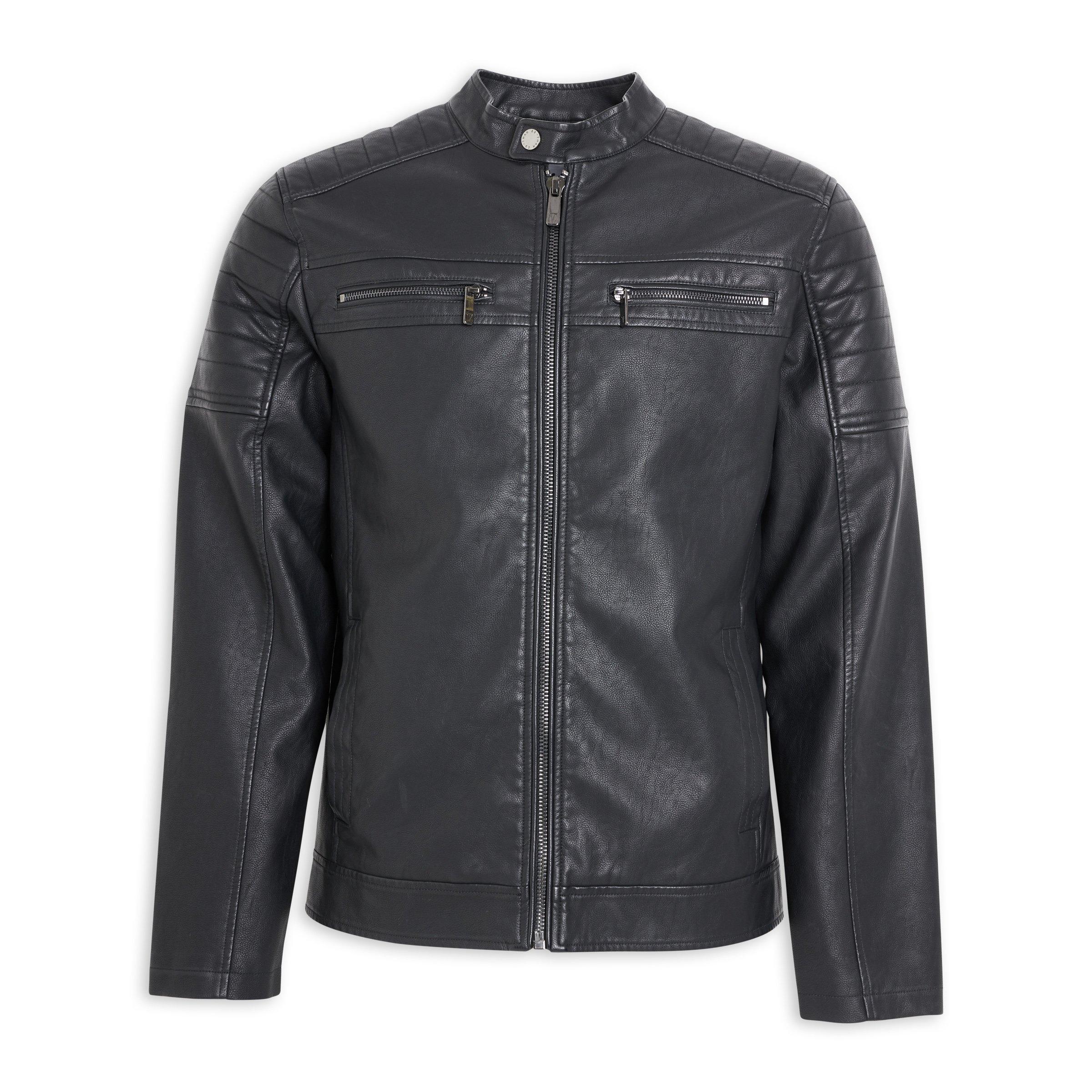 Buy Truworths Man Black PU Biker Jacket Online Truworths