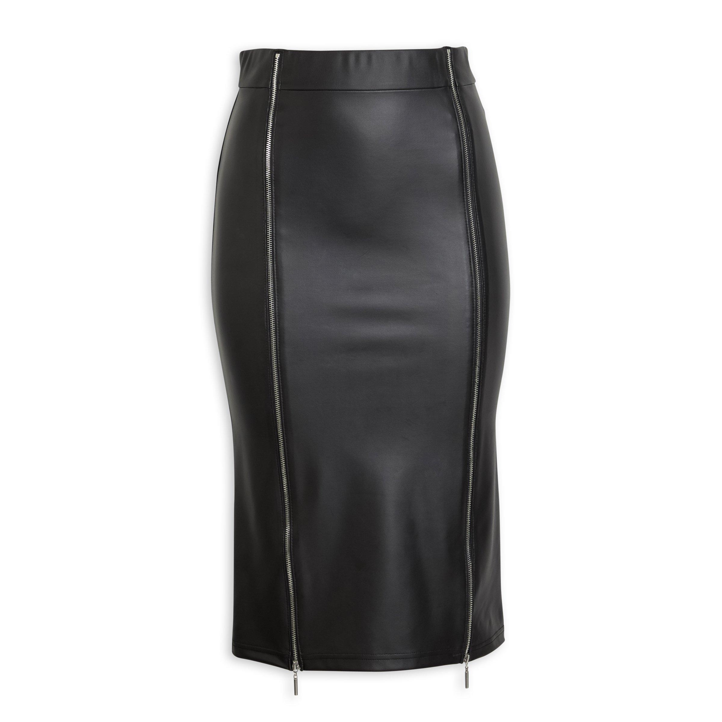 Buy Inwear Black PU Skirt Online 