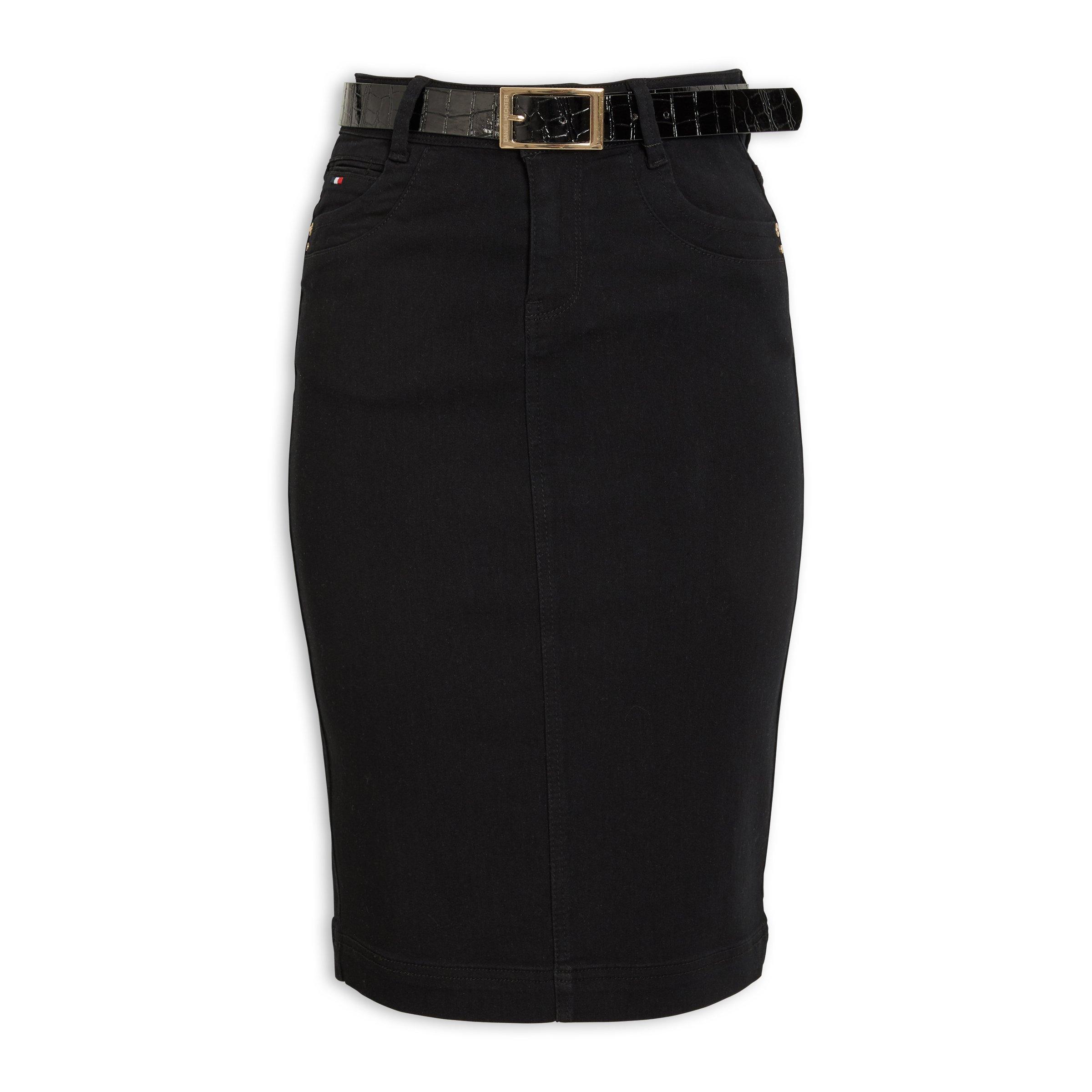 Buy Daniel Hechter Black Belted Denim Skirt Online Truworths