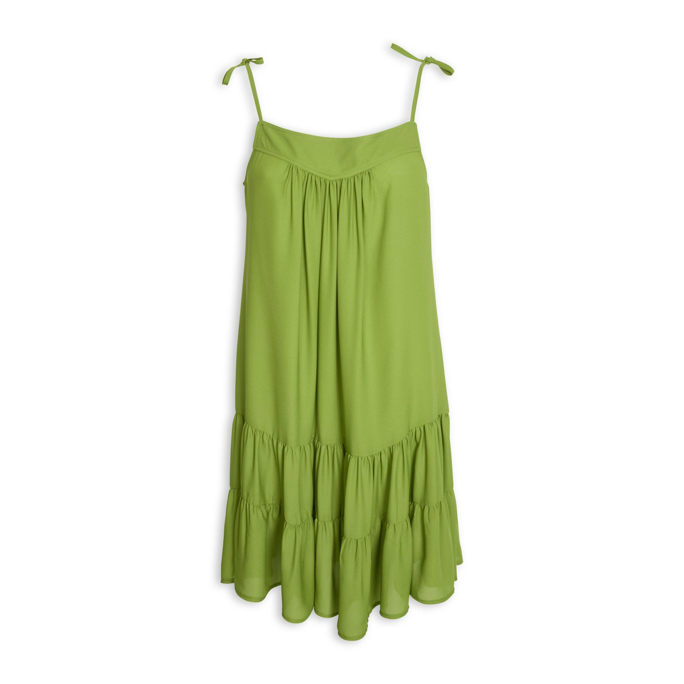 Buy Basix Green Tiered Dress Online Truworths