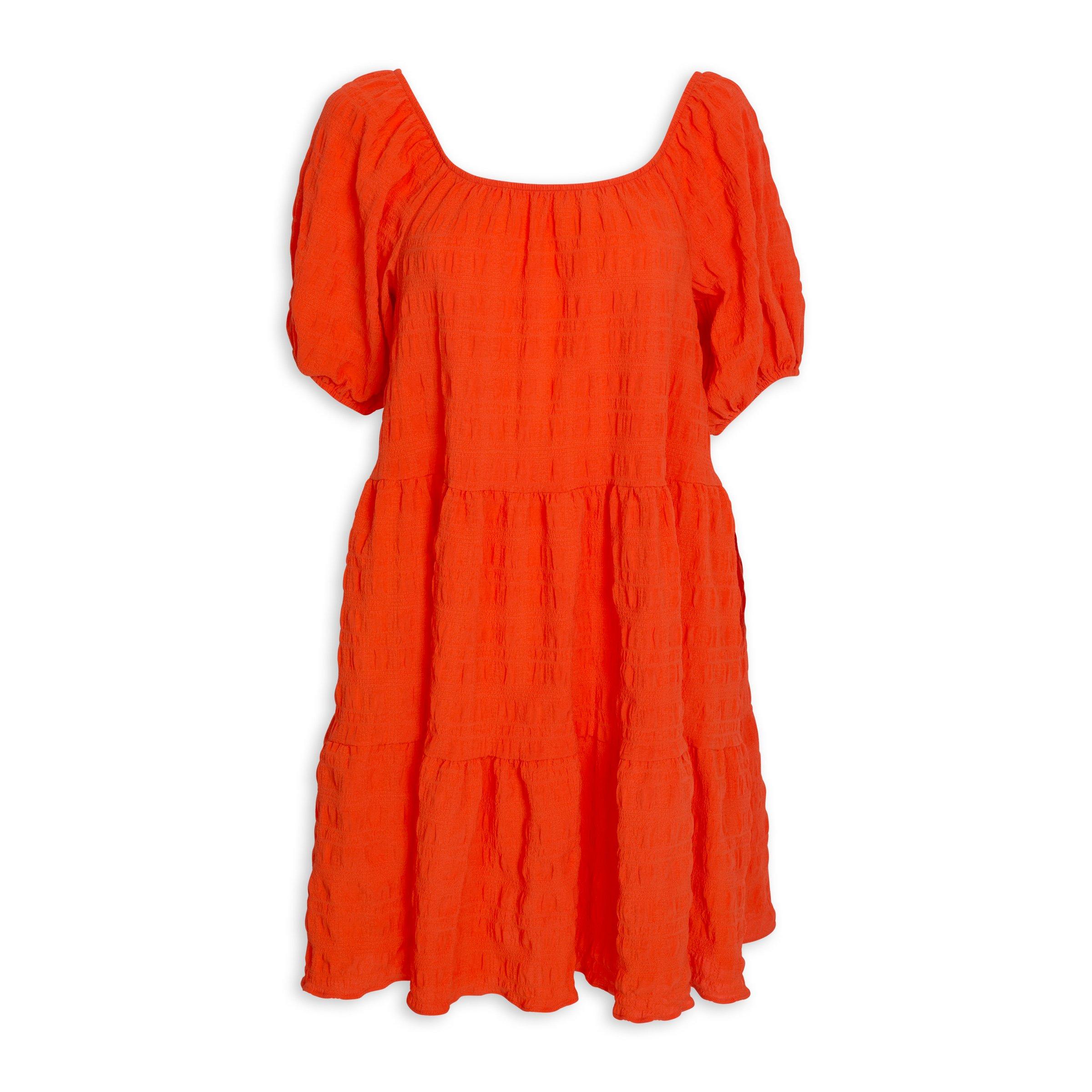 Orange Seersucker Dress (3021433) | Truworths