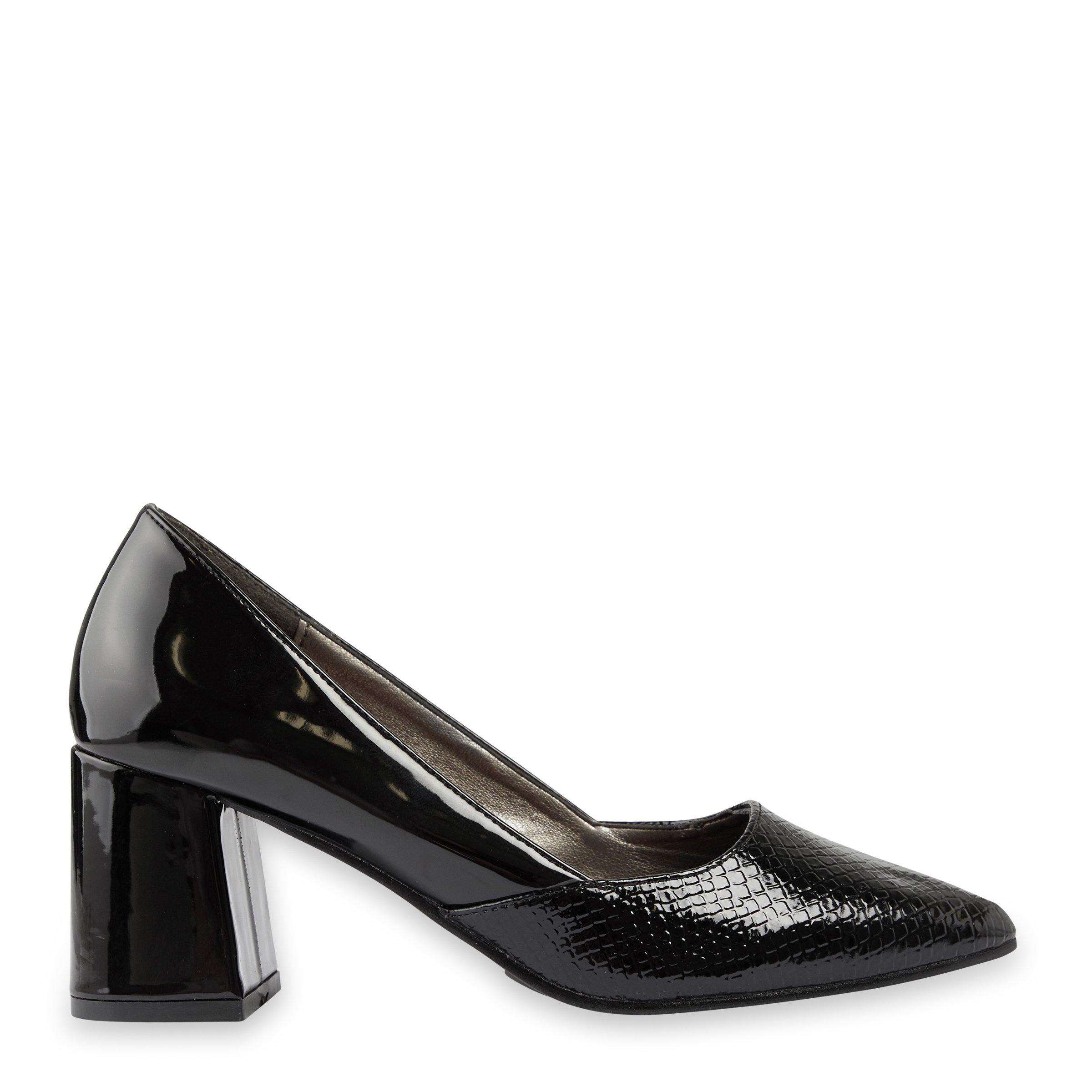 black court heels with strap