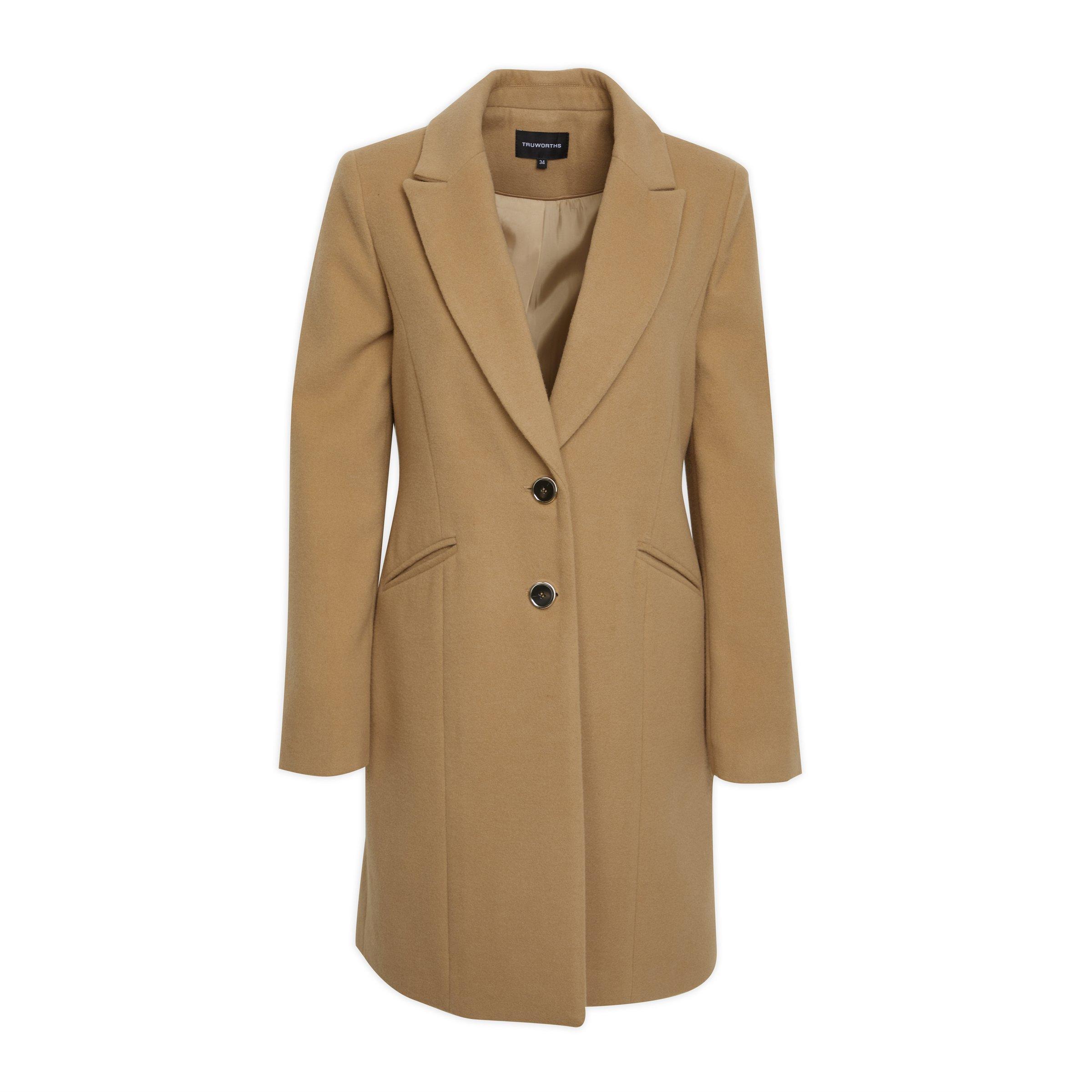 Buy Truworths Tan Melton Coat Online | Truworths