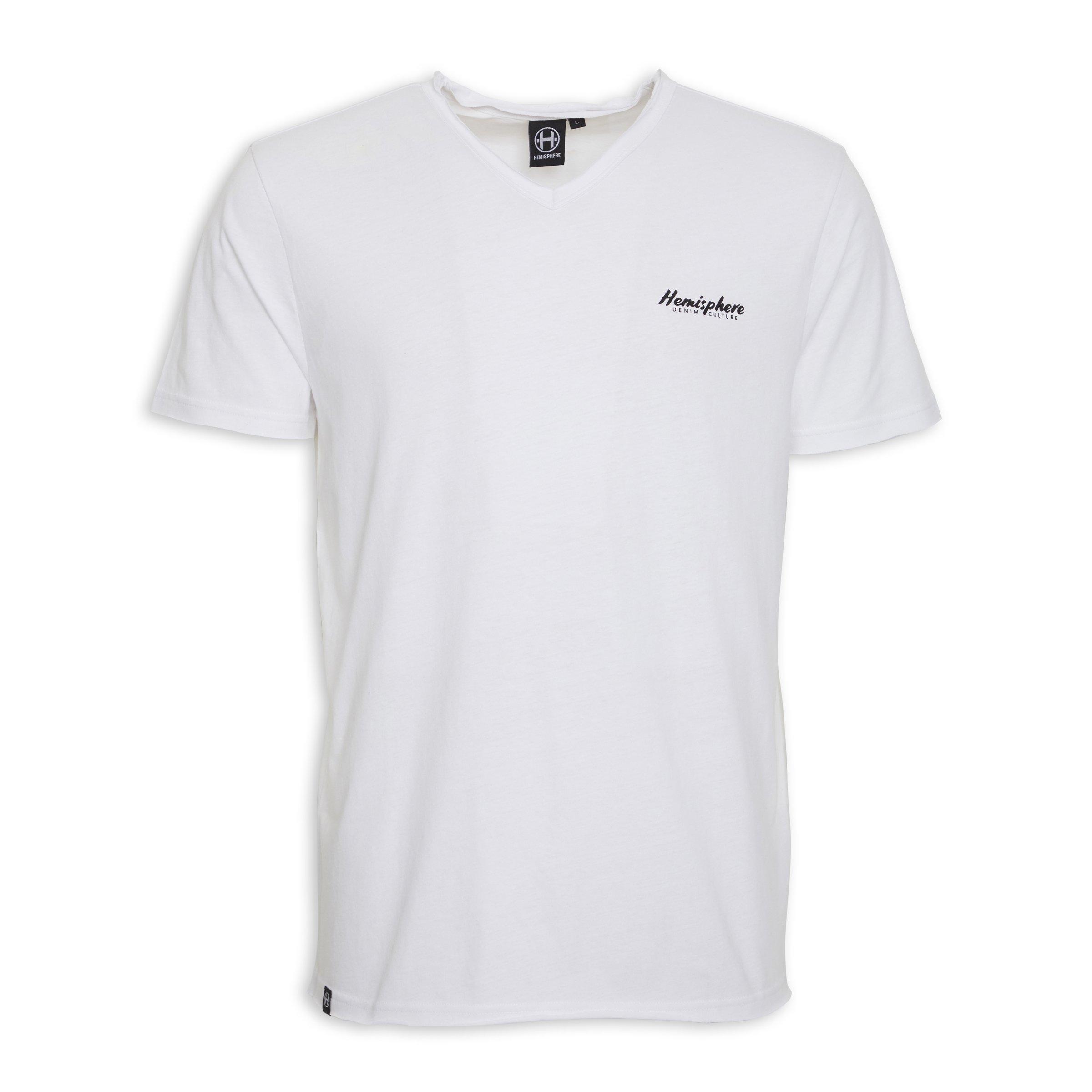 Buy Hemisphere White V-Neck T-Shirt Online | Truworths