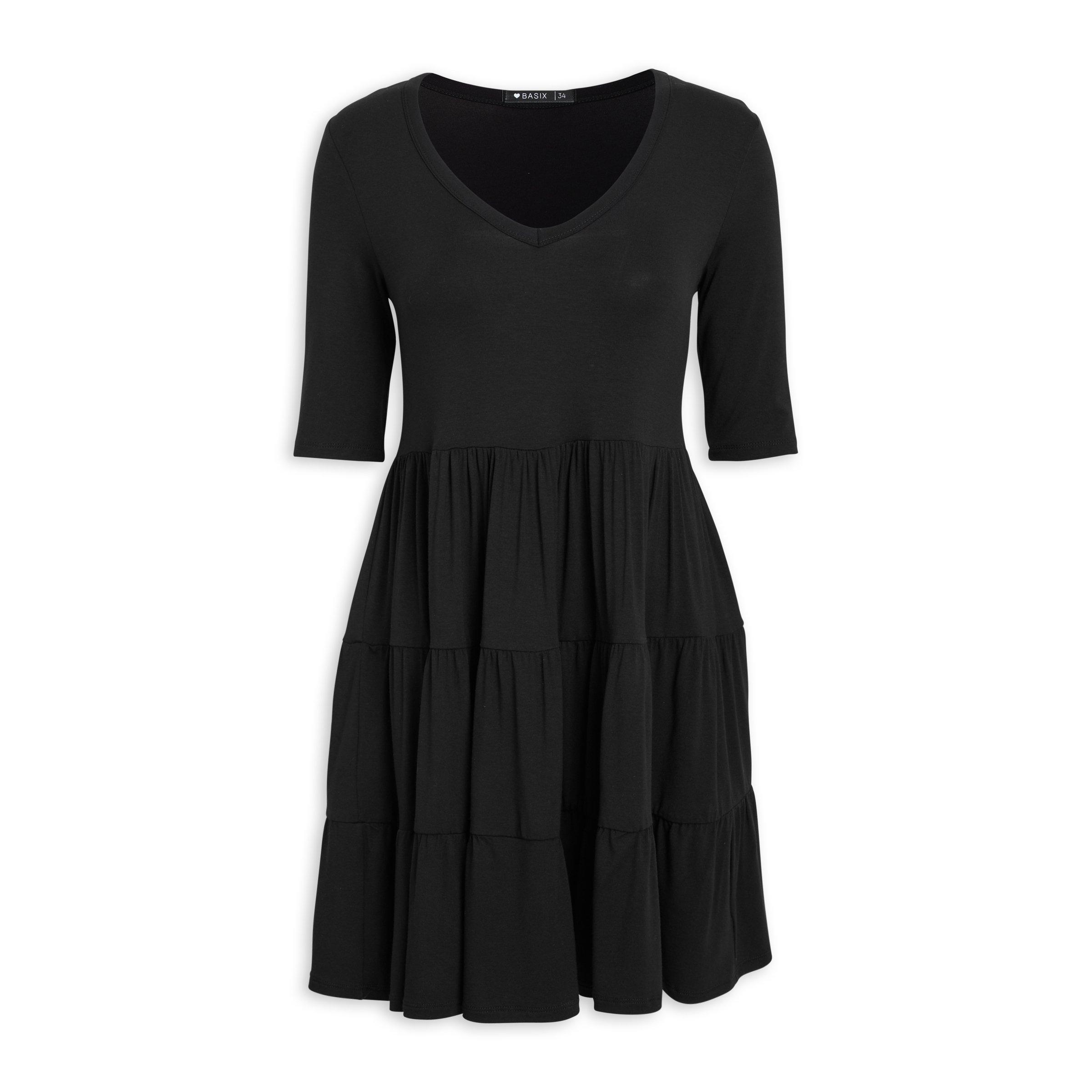 Buy Basix Black Tiered Dress Online | Truworths