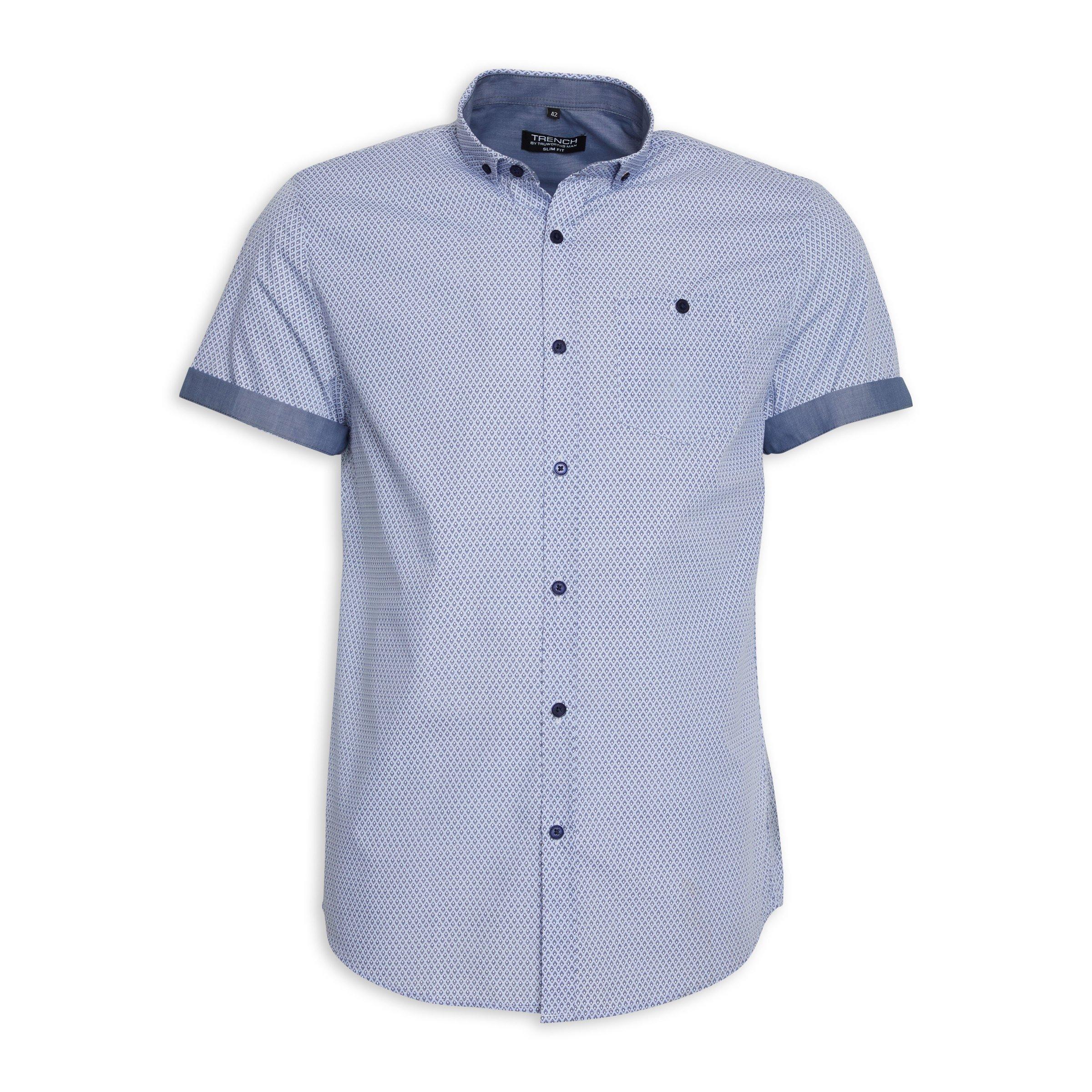 Buy Truworths Man Blue Geometric Shirt Online | Truworths