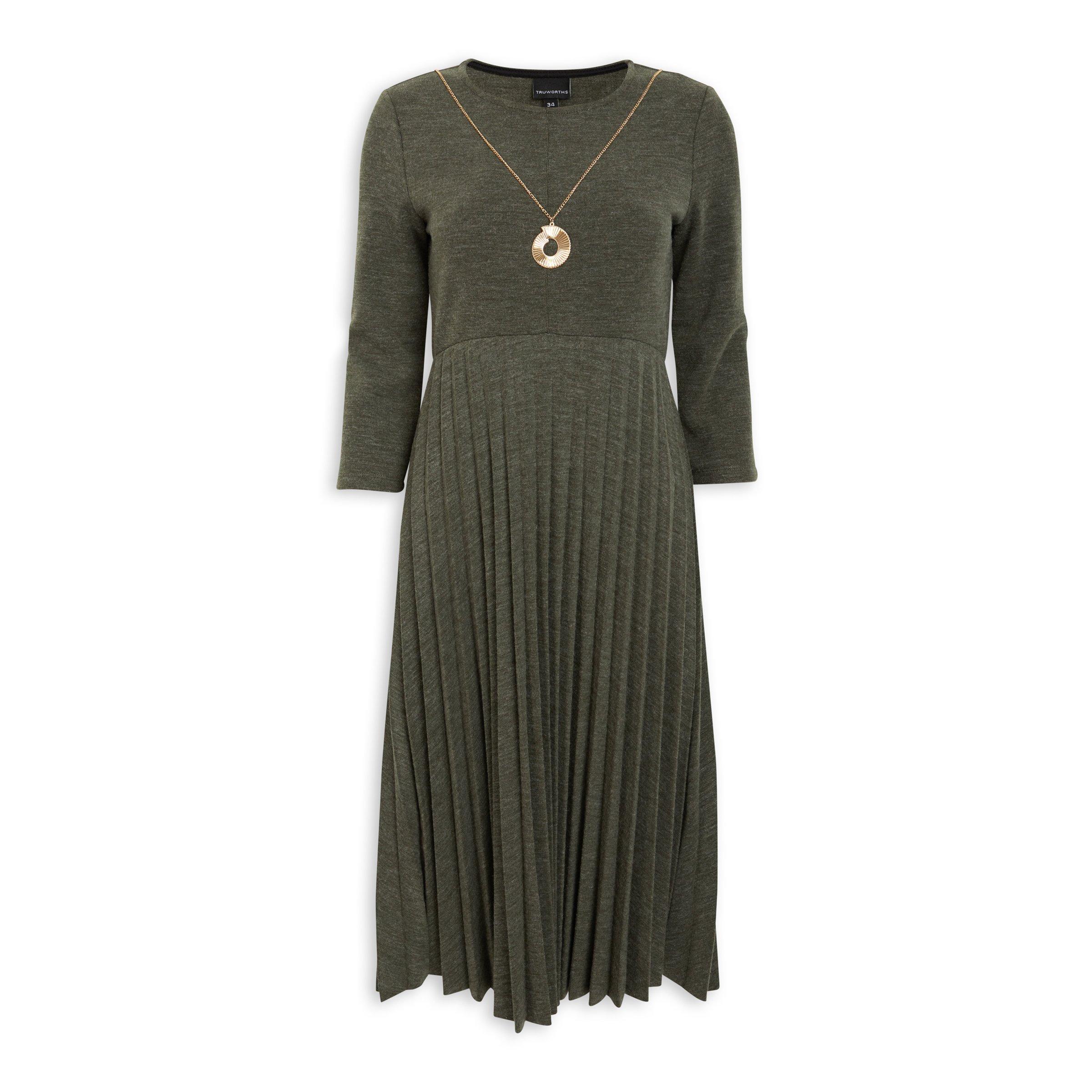 Green Pleated Dress (3035766) | Truworths