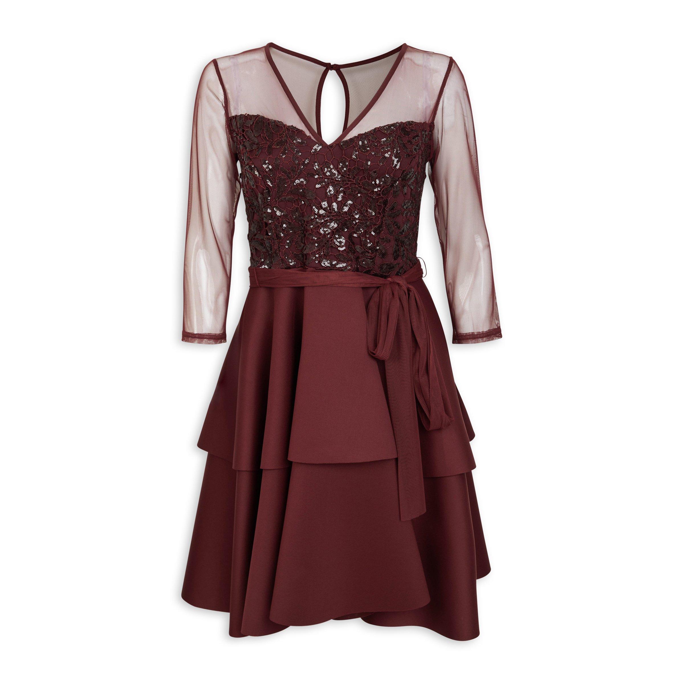 Burgundy Ra-Ra Dress (3035836) | Truworths