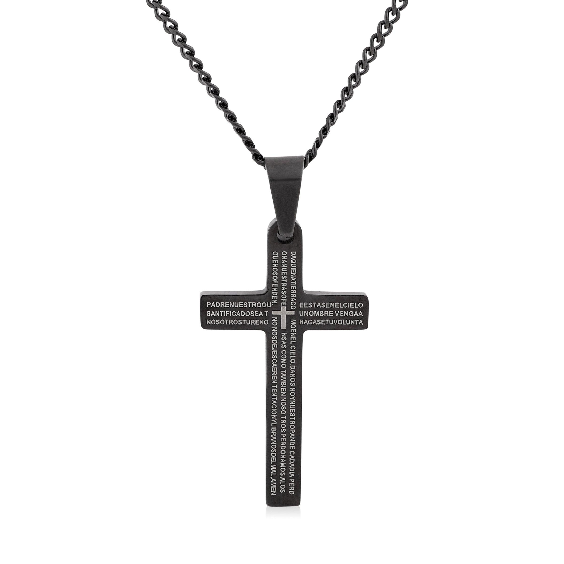 Buy Stainless Steel Black Prayer Cross Online | Truworths