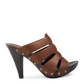 Brown Full Coverage Strappy Mule