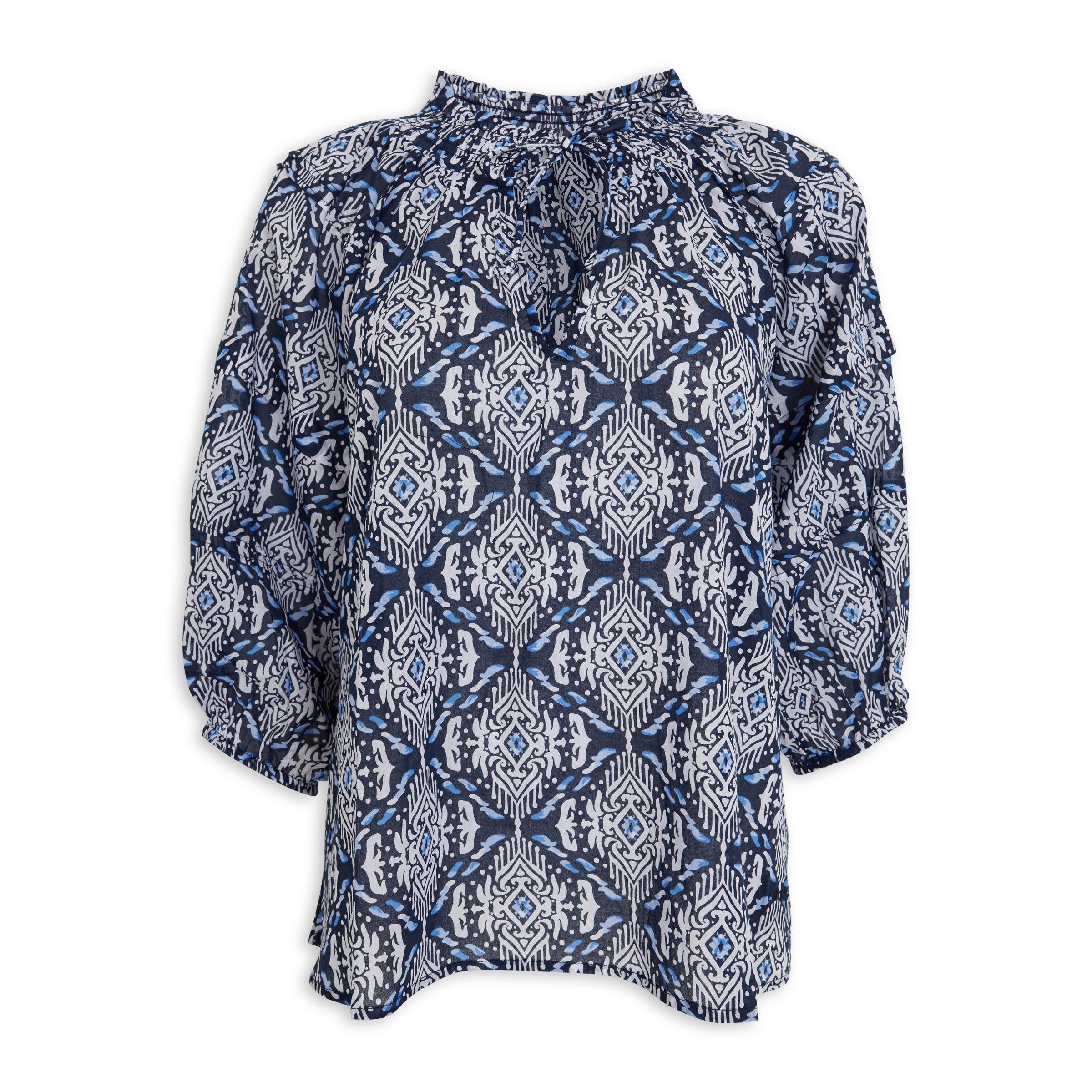 Blue Boho Printed Blouse (3038967) | OUTBACK RED