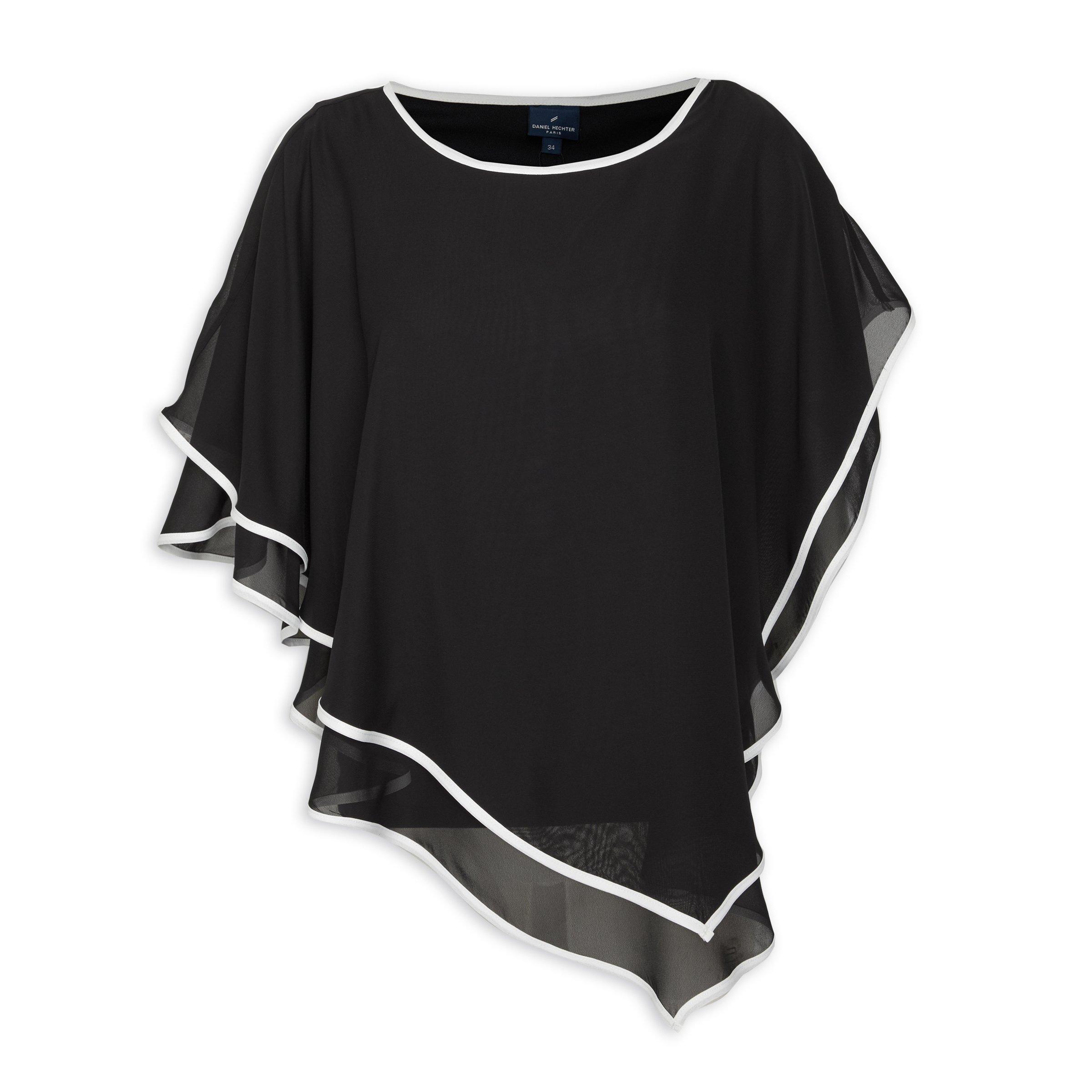 Black Cape Blouse