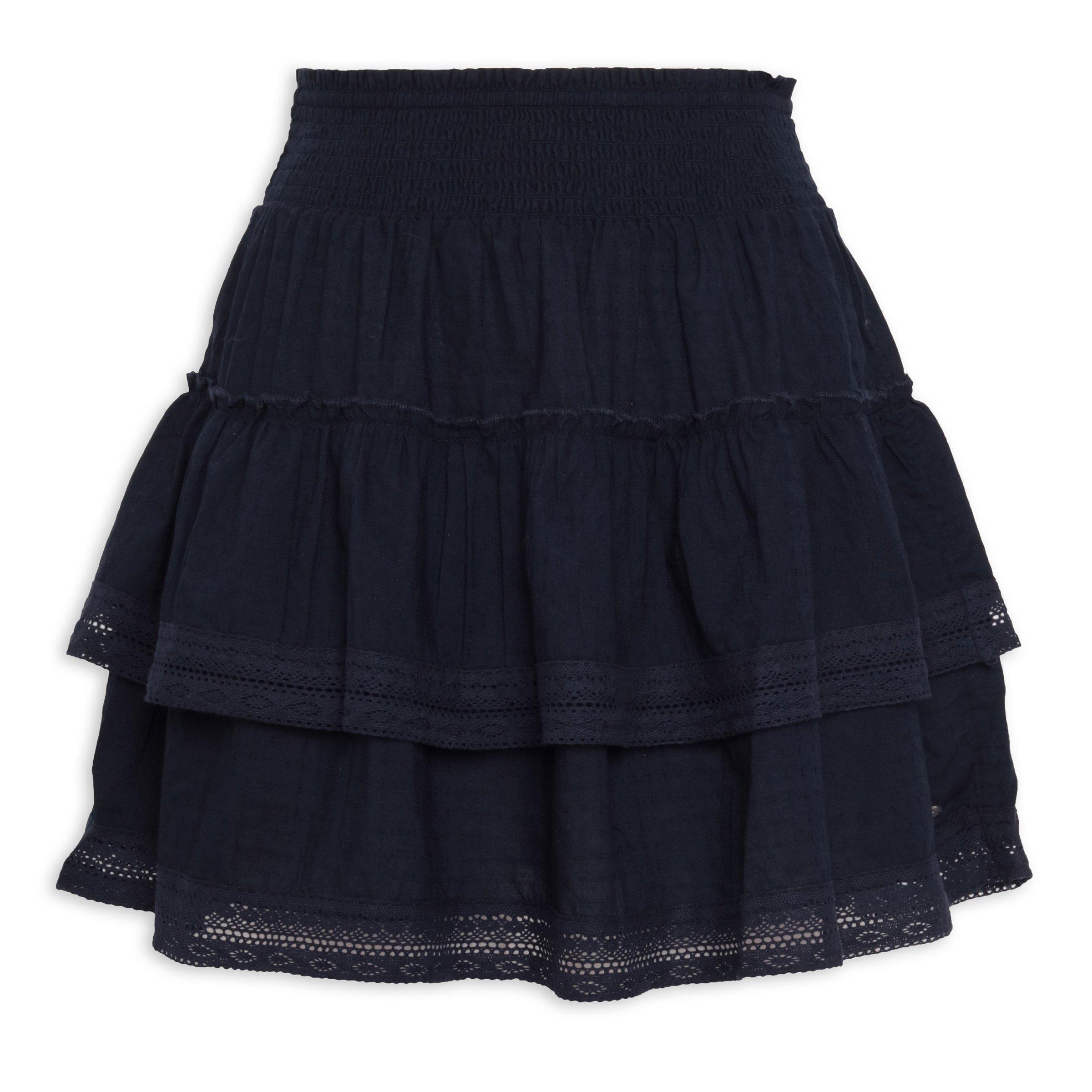 Navy Tiered Skirt