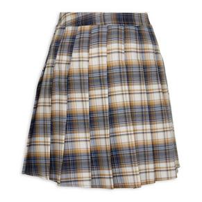 Brown Check Bodycon Skirt