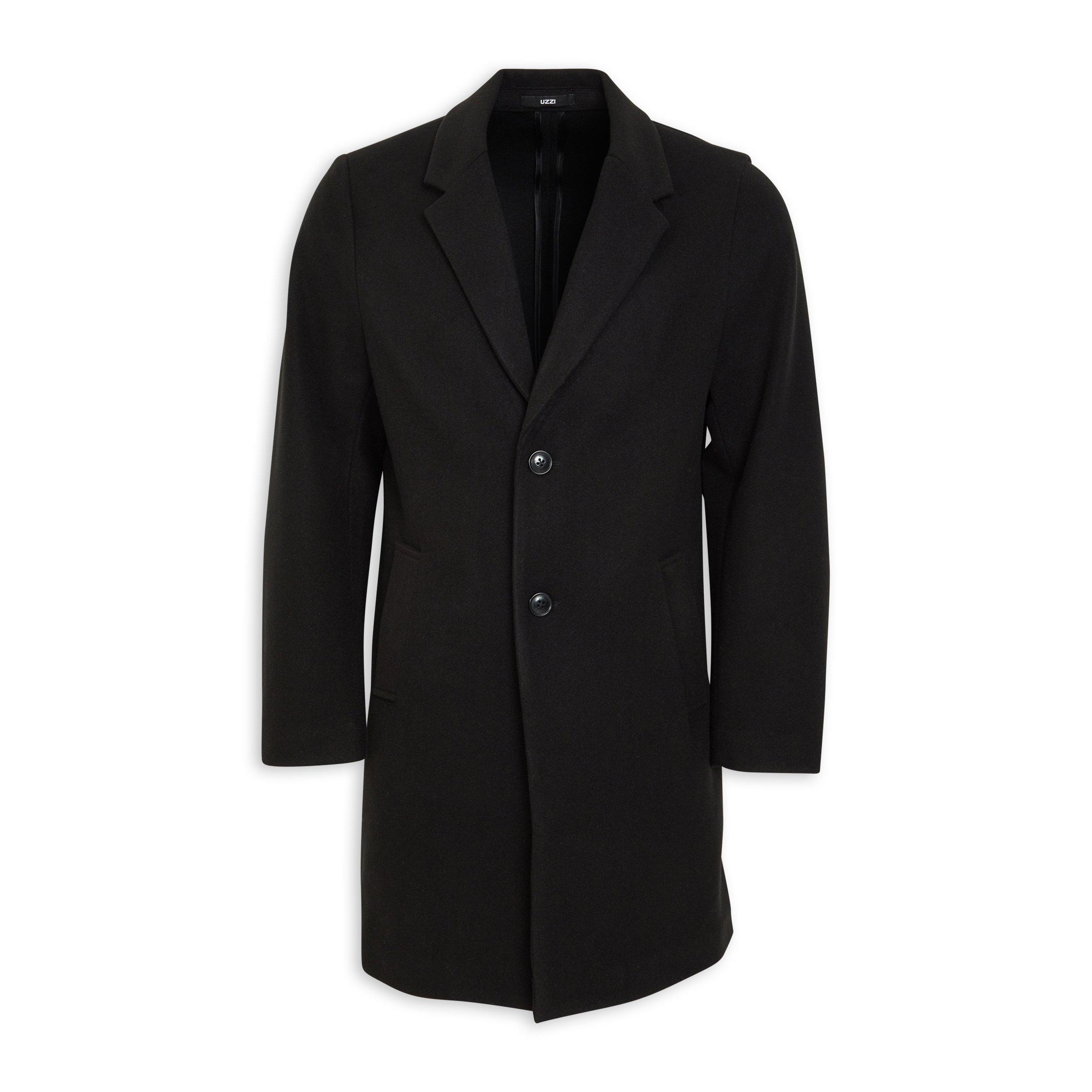 UZZI Black Melton Coat (3052425) | Truworths.co.za