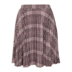 Pink Check Pleated Skirt