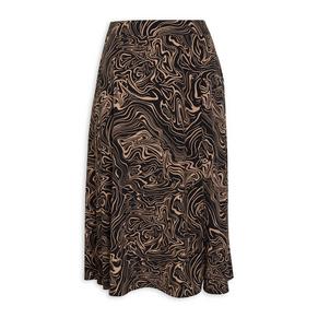 Animal Print Satin Skirt
