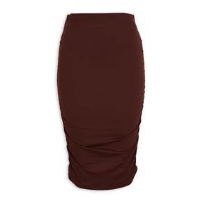 Tan Rouged Bodycon Skirt