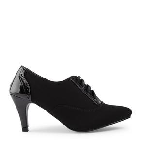Black Heeled Lace Up Shoe