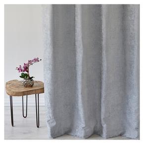 Silver Distressed Chenille Taped Curtain