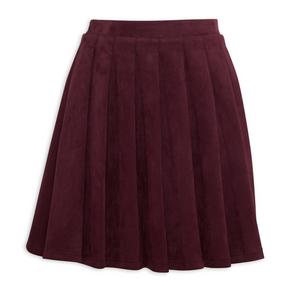 Plum Pleated Skirt