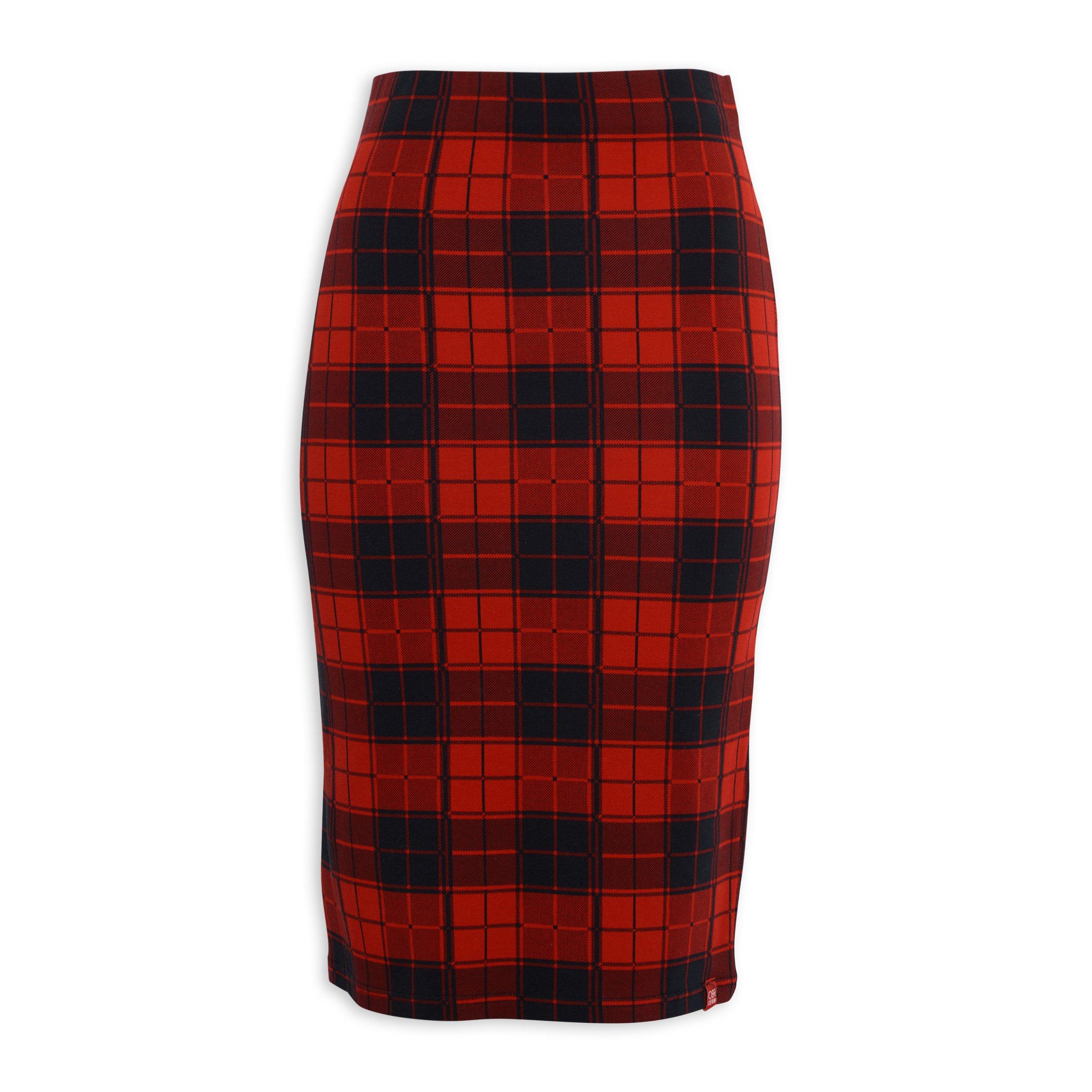 Red Check Bodycon Skirt (3060269) | OUTBACK RED